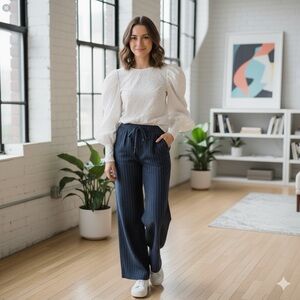 L.L. Bean Woman’s Dark Blue Pinstripe Pants